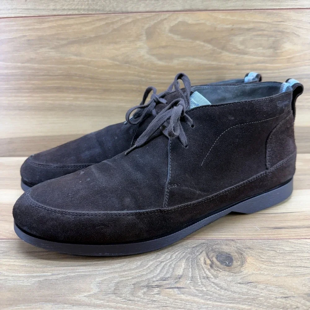 Salvatore Ferragamo Suede Apron Toe Chukka Boot Mens 11 UK 10 Mocha Suede Casual